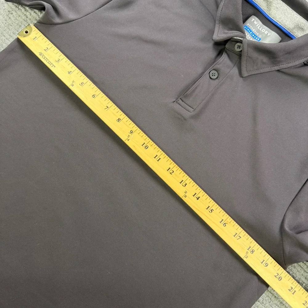 Twillory‎ Athleisure Polo Shirt Mens Medium Black Athlounger Short Sleeve Golf